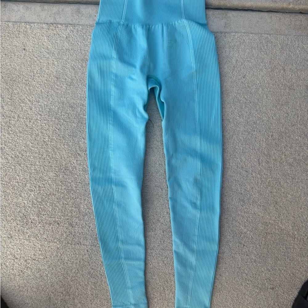 Blue High-Waisted Leggings gym shark xs